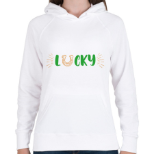 PRINTFASHION Lucky - Női kapucnis pulóver - Fehér női pulóver, kardigán