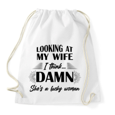 PRINTFASHION Lucky wife - Sportzsák, Tornazsák - Fehér tornazsák