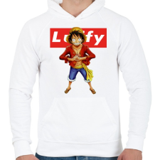 PRINTFASHION Luffy - Férfi kapucnis pulóver - Fehér férfi pulóver, kardigán