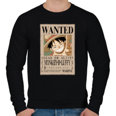 PRINTFASHION luffy körözési plakát (elmosott) - Férfi pulóver - Fekete