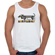 PRINTFASHION Lufitacskó Happy birthday felirattal - Férfi atléta - Fehér atléta, trikó