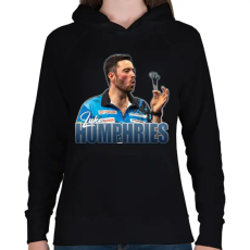 PRINTFASHION Luke Humphries - Női kapucnis pulóver - Fekete