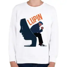 PRINTFASHION Lupin - Székben ülve - Gyerek pulóver - Fehér gyerek pulóver, kardigán