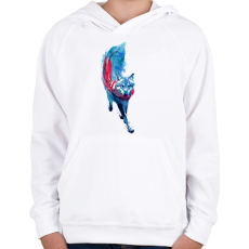 PRINTFASHION Lupus lupus - Gyerek kapucnis pulóver - Fehér