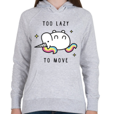 PRINTFASHION Lusta egyszarvú - Női kapucnis pulóver - Sport szürke női pulóver, kardigán