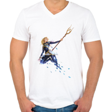 PRINTFASHION Lux - Férfi V-nyakú póló - Fehér férfi póló