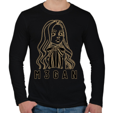 PRINTFASHION M3gan - Férfi hosszú ujjú póló - Fekete férfi pulóver, kardigán