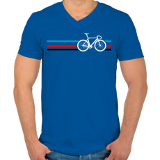 PRINTFASHION M Bike - Férfi V-nyakú póló - Királykék