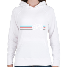 PRINTFASHION M Bike - Női kapucnis pulóver - Fehér női pulóver, kardigán