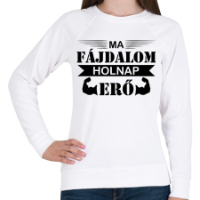 PRINTFASHION Ma fájdalom - Női pulóver - Fehér női pulóver, kardigán