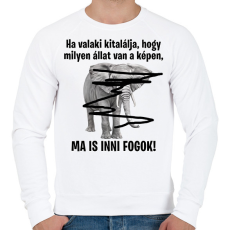 PRINTFASHION Ma is inni fogok! - Férfi pulóver - Fehér