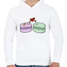 PRINTFASHION Macaron szerelem - Férfi kapucnis pulóver - Fehér férfi pulóver, kardigán