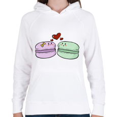 PRINTFASHION Macaron szerelem - Női kapucnis pulóver - Fehér