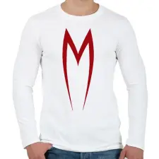 PRINTFASHION Mach 5 - Férfi hosszú ujjú póló - Fehér férfi póló