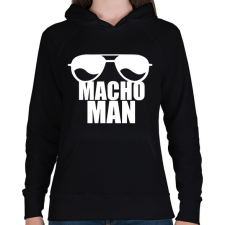 PRINTFASHION Macho Man 2 - Női kapucnis pulóver - Fekete női pulóver, kardigán