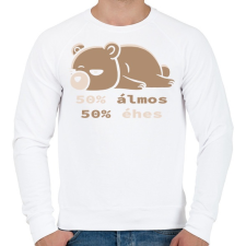 PRINTFASHION Maci 50% éhes-álmos  - Férfi pulóver - Fehér férfi pulóver, kardigán