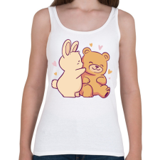 PRINTFASHION Maci és nyuszi - Női atléta - Fehér női trikó