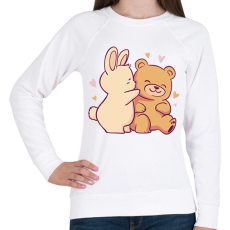 PRINTFASHION Maci és nyuszi - Női pulóver - Fehér