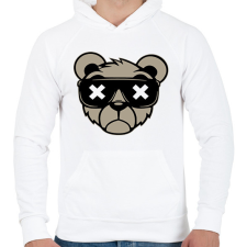 PRINTFASHION Maci - Férfi kapucnis pulóver - Fehér férfi pulóver, kardigán