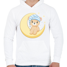 PRINTFASHION Maci - Férfi kapucnis pulóver - Fehér férfi pulóver, kardigán