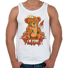 PRINTFASHION Maci jól vagyok, I am fine - Férfi atléta - Fehér atléta, trikó