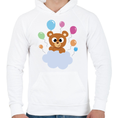 PRINTFASHION Maci lufikkal - Férfi kapucnis pulóver - Fehér