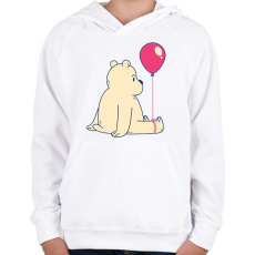 PRINTFASHION Maci lufival - Gyerek kapucnis pulóver - Fehér