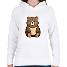 PRINTFASHION Maci - Női kapucnis pulóver - Fehér női pulóver, kardigán