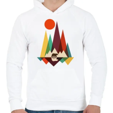 PRINTFASHION macika - Férfi kapucnis pulóver - Fehér
