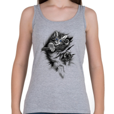 PRINTFASHION macsesz 3D - Női atléta - Sport szürke női trikó