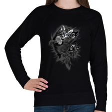 PRINTFASHION macsesz 3D - Női pulóver - Fekete női pulóver, kardigán