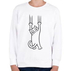 PRINTFASHION Macska a pácban! - Gyerek pulóver - Fehér