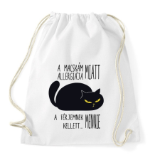 PRINTFASHION Macska allergia és férj  - Sportzsák, Tornazsák - Fehér tornazsák