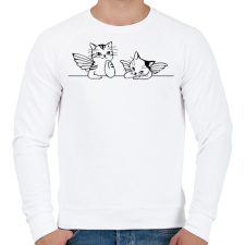 PRINTFASHION Macska-angyalok - Férfi pulóver - Fehér férfi pulóver, kardigán