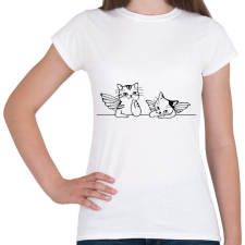 PRINTFASHION Macska-angyalok - Női póló - Fehér női póló