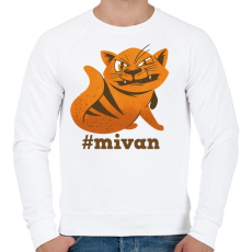 PRINTFASHION Macska antiszociális - #mivan_Rajztábla 1 - Férfi pulóver - Fehér