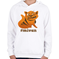 PRINTFASHION Macska antiszociális - #mivan_Rajztábla 1 - Gyerek kapucnis pulóver - Fehér