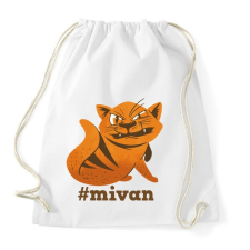 PRINTFASHION Macska antiszociális - #mivan_Rajztábla 1 - Sportzsák, Tornazsák - Fehér tornazsák