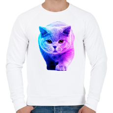 PRINTFASHION Macska art - Férfi pulóver - Fehér
