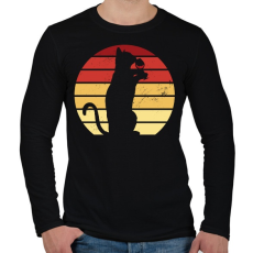 PRINTFASHION Macska borral - Férfi hosszú ujjú póló - Fekete