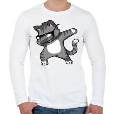 PRINTFASHION Macska dub tánc - Férfi hosszú ujjú póló - Fehér férfi póló
