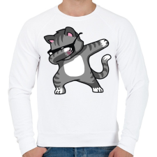 PRINTFASHION Macska dub tánc - Férfi pulóver - Fehér férfi pulóver, kardigán
