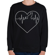 PRINTFASHION Macska életjel - Gyerek pulóver - Fekete