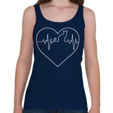 PRINTFASHION Macska életjel - Női atléta - Sötétkék női trikó