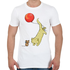 PRINTFASHION Macska és egér - Férfi póló - Fehér