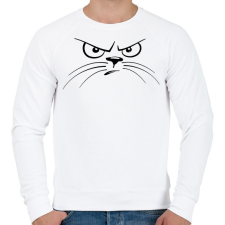 PRINTFASHION Macska fej szigorúan néz - Férfi pulóver - Fehér férfi pulóver, kardigán