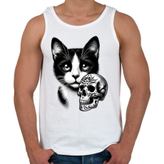 PRINTFASHION Macska  - Férfi atléta - Fehér