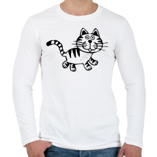 PRINTFASHION Macska - Férfi hosszú ujjú póló - Fehér