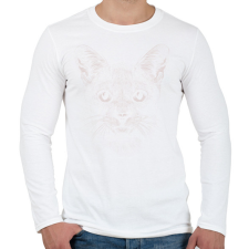 PRINTFASHION Macska - Férfi hosszú ujjú póló - Fehér férfi póló