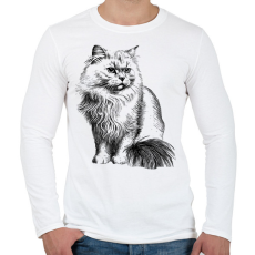 PRINTFASHION Macska  - Férfi hosszú ujjú póló - Fehér